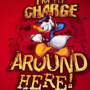 Disney store, Donald, boys medium , red tee shirt